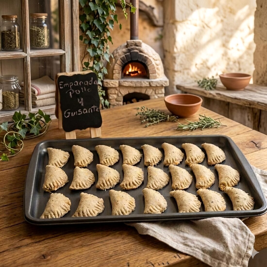 Empanadas de Pollo con Guisantes